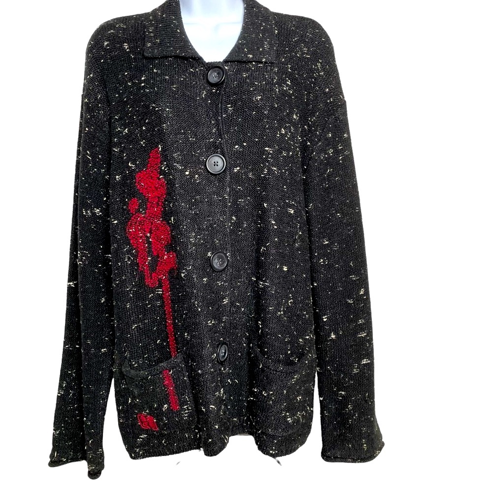 Chico’s Cotton Blend Cardigan Buttons Front Pockets Size 16